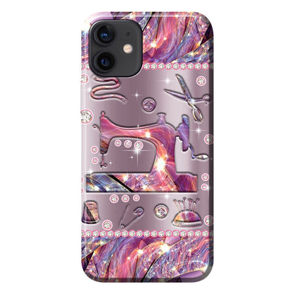 Sewing Metal Pattern Print Phone Case 062021