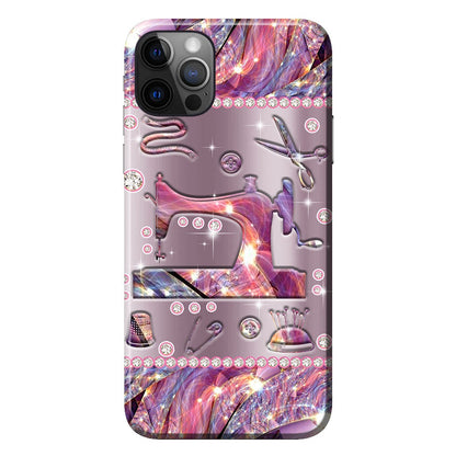 Sewing Metal Pattern Print Phone Case 062021