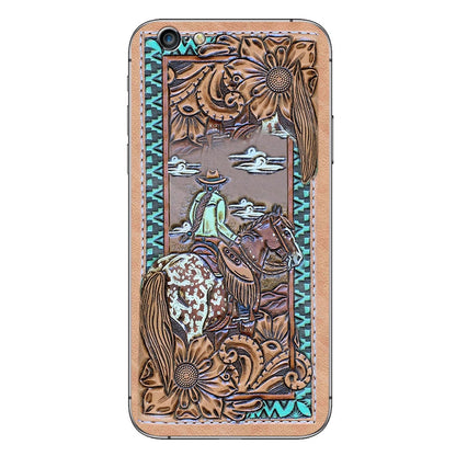 Love Horses - Personalized Phone Case With Leather Pattern Print