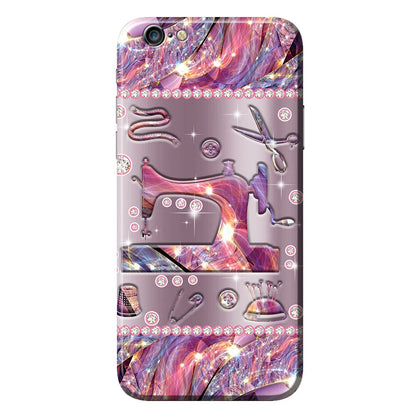 Sewing Metal Pattern Print Phone Case 062021