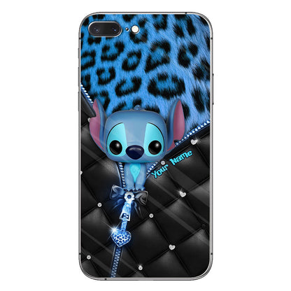 Ohana - Personalized Phone Case With Leather Pattern Print