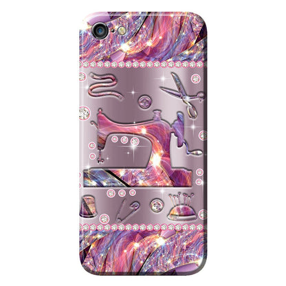 Sewing Metal Pattern Print Phone Case 062021