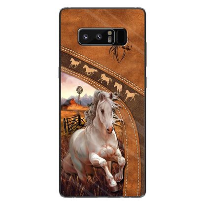 Horse Lovers - Personalized Phone Case With Leather Pattern Print