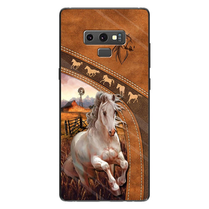 Horse Lovers - Personalized Phone Case With Leather Pattern Print