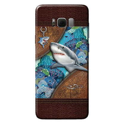 Love Sharks Personalized Leather Pattern Print Phone Case