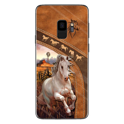 Horse Lovers - Personalized Phone Case With Leather Pattern Print