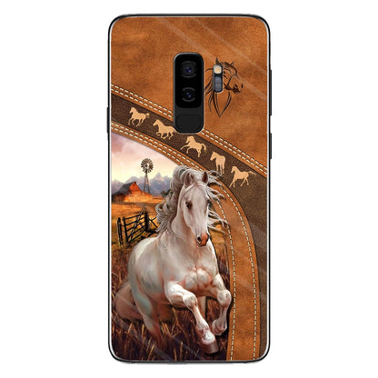 Horse Lovers - Personalized Phone Case With Leather Pattern Print