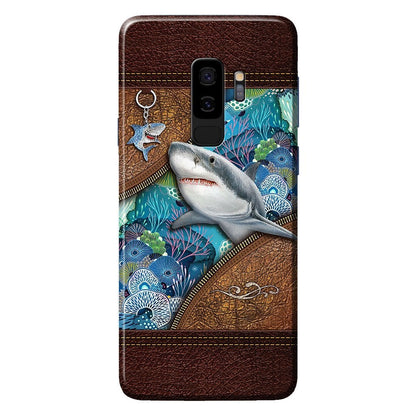 Love Sharks Personalized Leather Pattern Print Phone Case