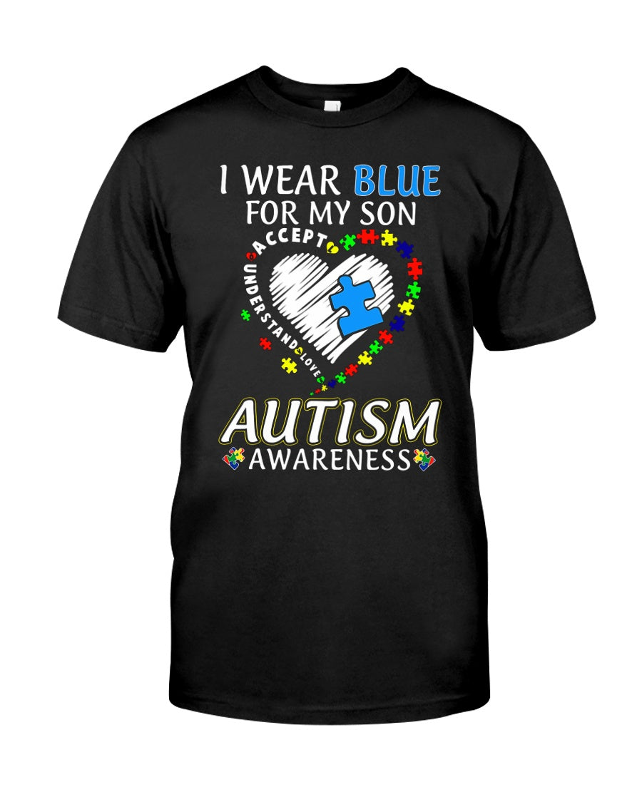 I Wear Blue For My Son - Autism Awareness T-shirt and Hoodie 0921