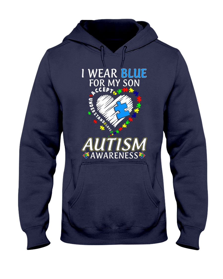 I Wear Blue For My Son - Autism Awareness T-shirt and Hoodie 0921