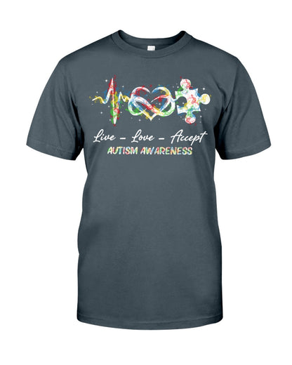 Live Love Accept - Autism Awareness T-shirt and Hoodie 0921