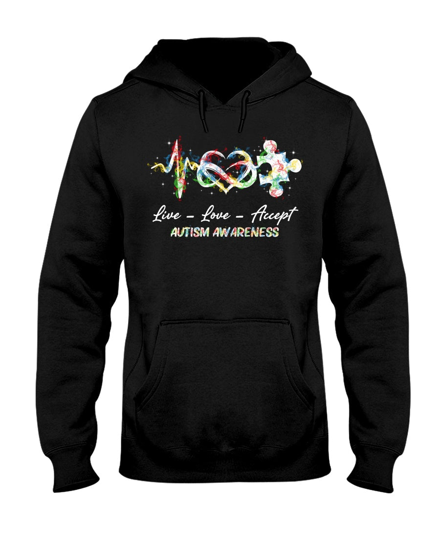 Live Love Accept - Autism Awareness T-shirt and Hoodie 0921